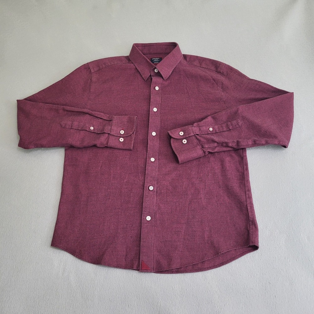 UNTUCKit Veneto Blackberry Wrinkle Free Long Sleeve Button Down Shirt Men's M